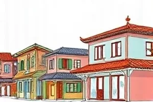 《低空飞行》横版海报，掠过屋顶的低空飞行器