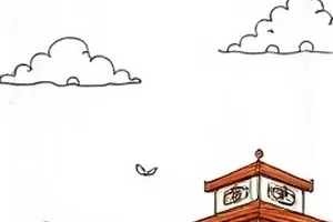 《雾港回声》横版海报，凌晨港口雾气中的灯塔剪影