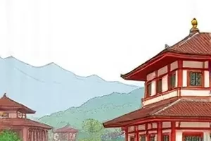 《山海测量员》横版海报，云海中的山脊与测量仪